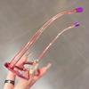 Minimalist Oval Cat Eye Fashion Glasses for Women - Semi Rimless PC Frame with Metal Hinges, Decorative TAC Lenses