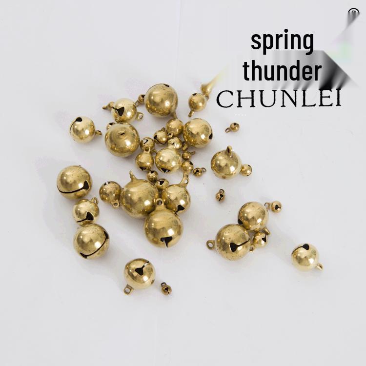 Spring Thunder Copper Bell Pendant - Unplated, Washable Brass Ornament Accessory 5mm Copper Blank (Unplated)