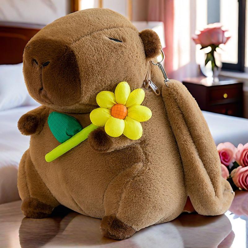Capybara Cartoon Plüschrucksack für Kinder – Süße, trendige und beliebte Spielzeugpuppe