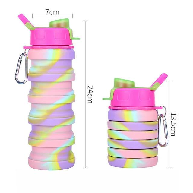 New Portable Silicone Water Bottle Retractable Folding Coffee Bottle Cups E Outdoor Travel Tools Collapsible Sport Bottles