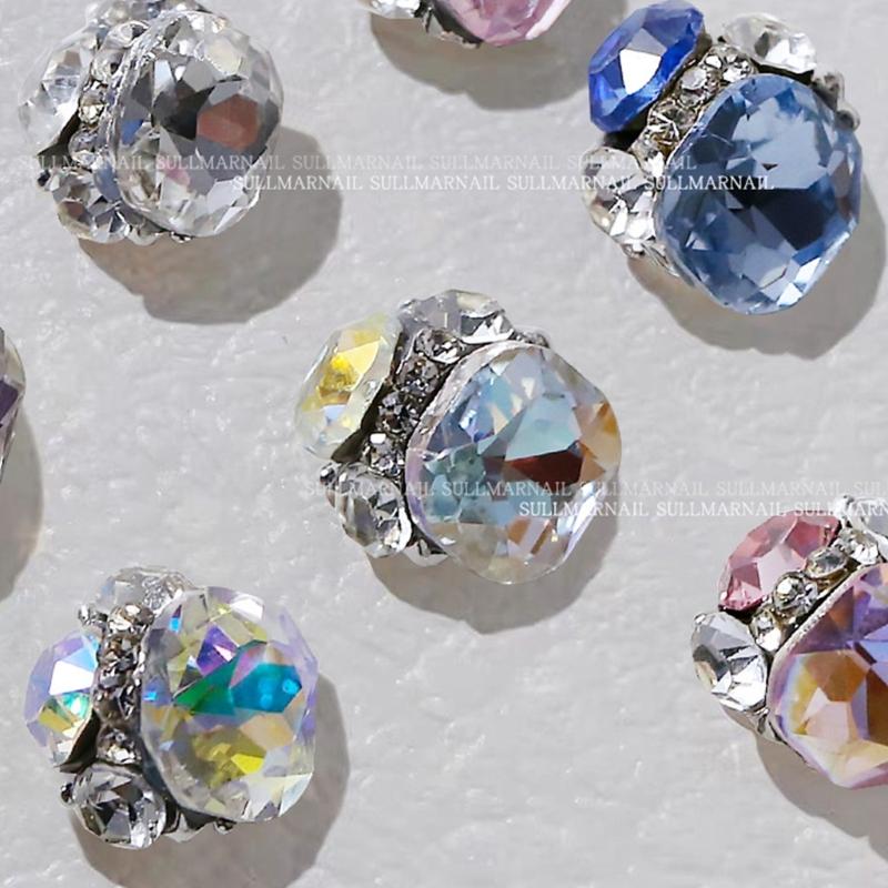 Pack of 5 Nails Art Charms 3D Nail Rhinestones Crystal Nail Gems Nails Art Decorations Nail Supplies for Acrylic Nails