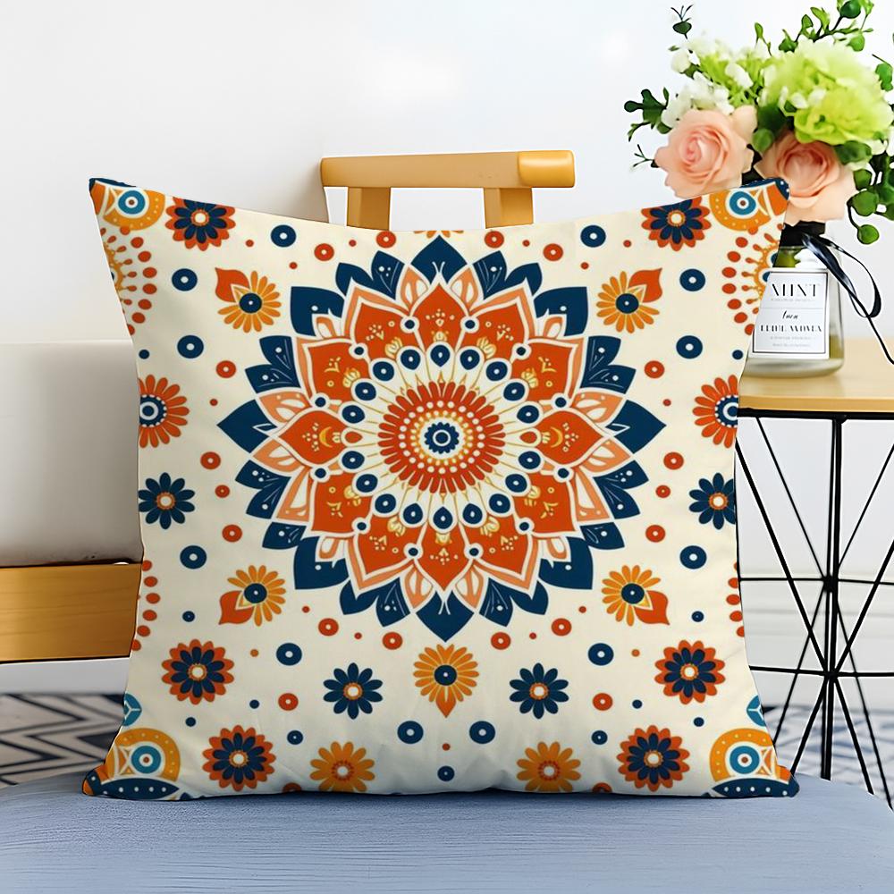 Boho Pattern Cushion Cover Washable Linen Pillowcase Soft  for Sofa Bed Cozy Home Room Decor