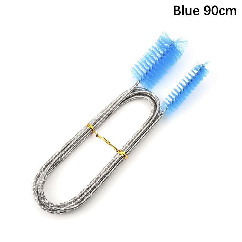 

90/155/200 см Щетка для чистки труб Гибкая двусторонняя щетка для шлангов Инструмент для чистки труб Аксессуары для водяного насоса аквариума Blue 90cm