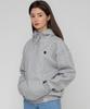 [Unisex] Black Odd Flower Embroidered Hoodie_Gray