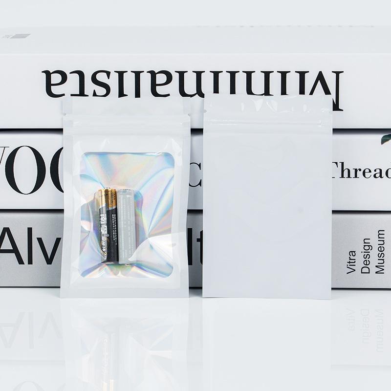 Holographic Mylar Storage Bags - Airtight, Smell Proof, 3D Rainbow Sealable Pouches with Strong Lock Zipper,Thick & Sturdy Edge