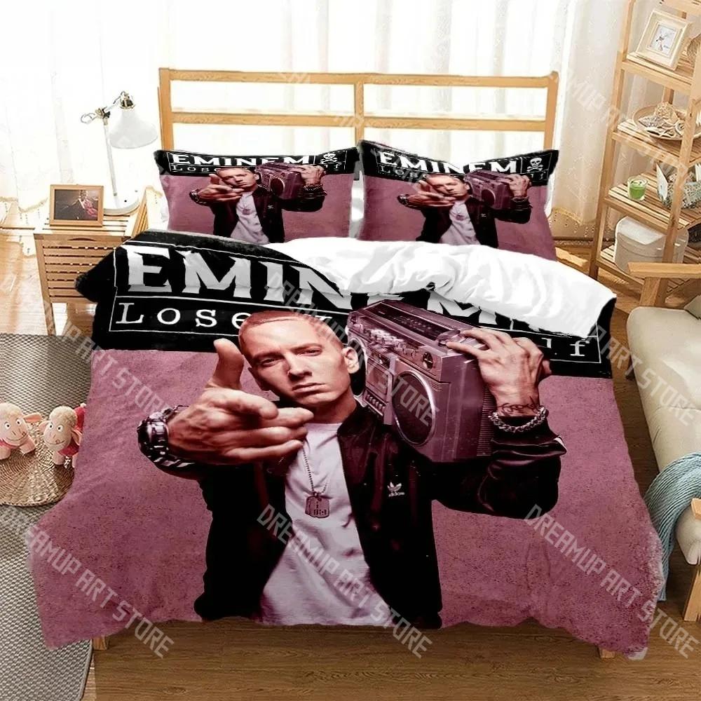 Fashion Hip Hop Eminem Rapper Bedding Set Single Twin Full Queen King Size Bed Set Kids Bedroom Duvetcover Sets Bed Sheet Set