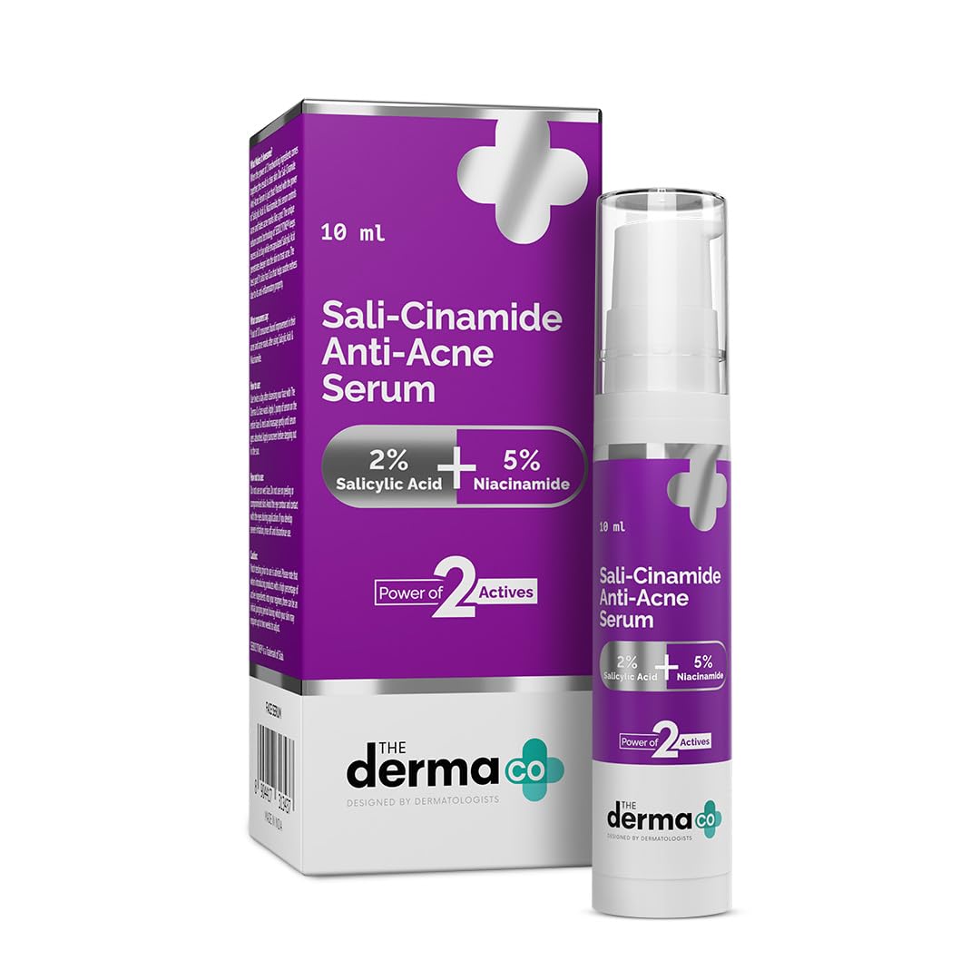 The Derma Co Sali-Cinamide Anti-Acne Face Serum 10ml Pack of 1 for Acne Marks & Oil Control