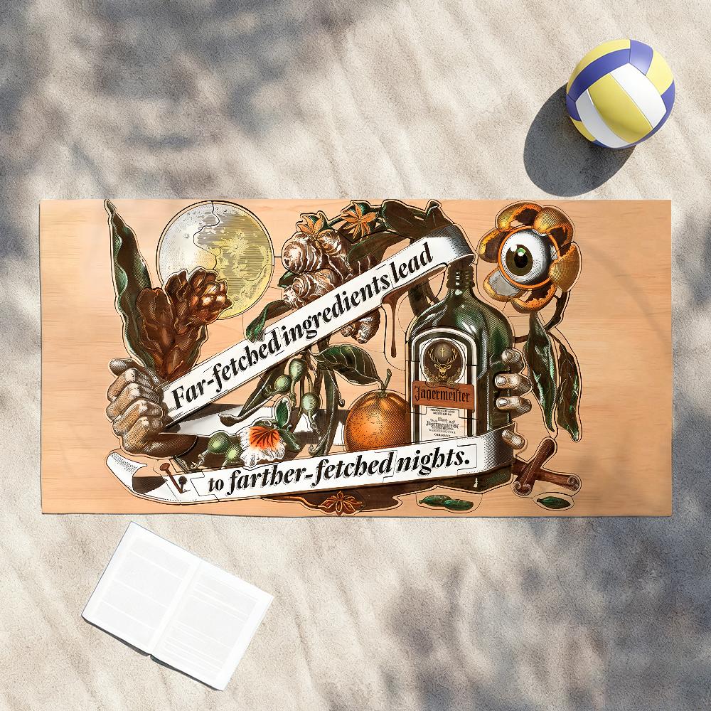 Fashion Cool Towel Shower Sauna Travel Spa Quick Dry Gym Accessories Soft J-Jagermeister-S Drink Large Beach Towels