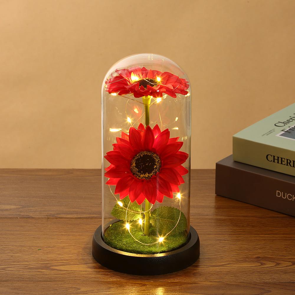 

Eternal Sunflower in transp Dome - LED Illuminated Artificial Flower, Perfect for Valentine s Day, Mother s Day & Birthday Gifts