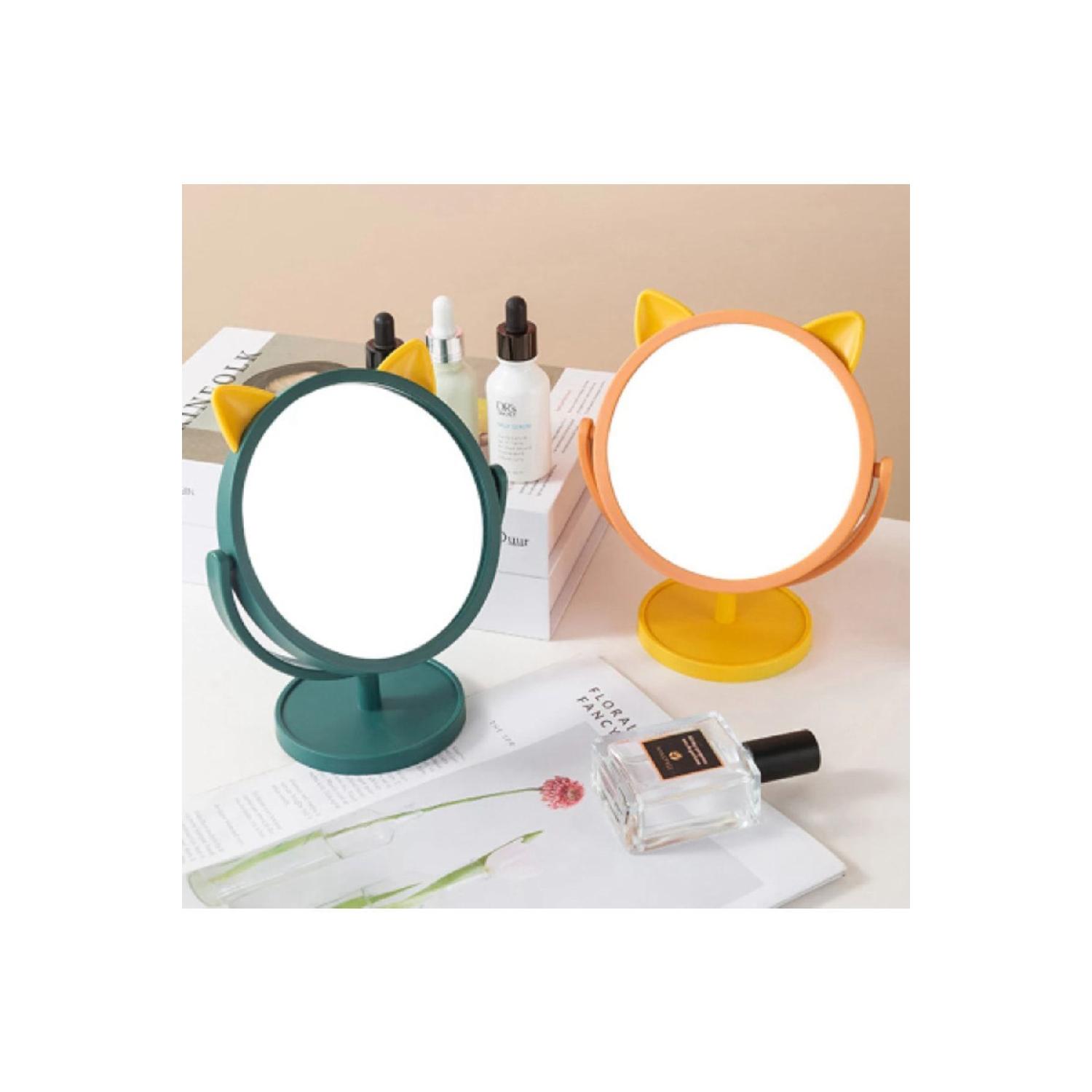 

Дзеркало для макіяжу з вухами оленя Настільна вішалка рожево-біла зелений