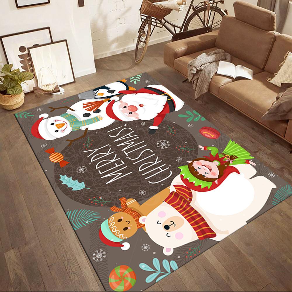 Christmas Santa Claus Gifts Floor Mats for Living Room, Bedroom and Room Decoration Are Suitable for Gifts.