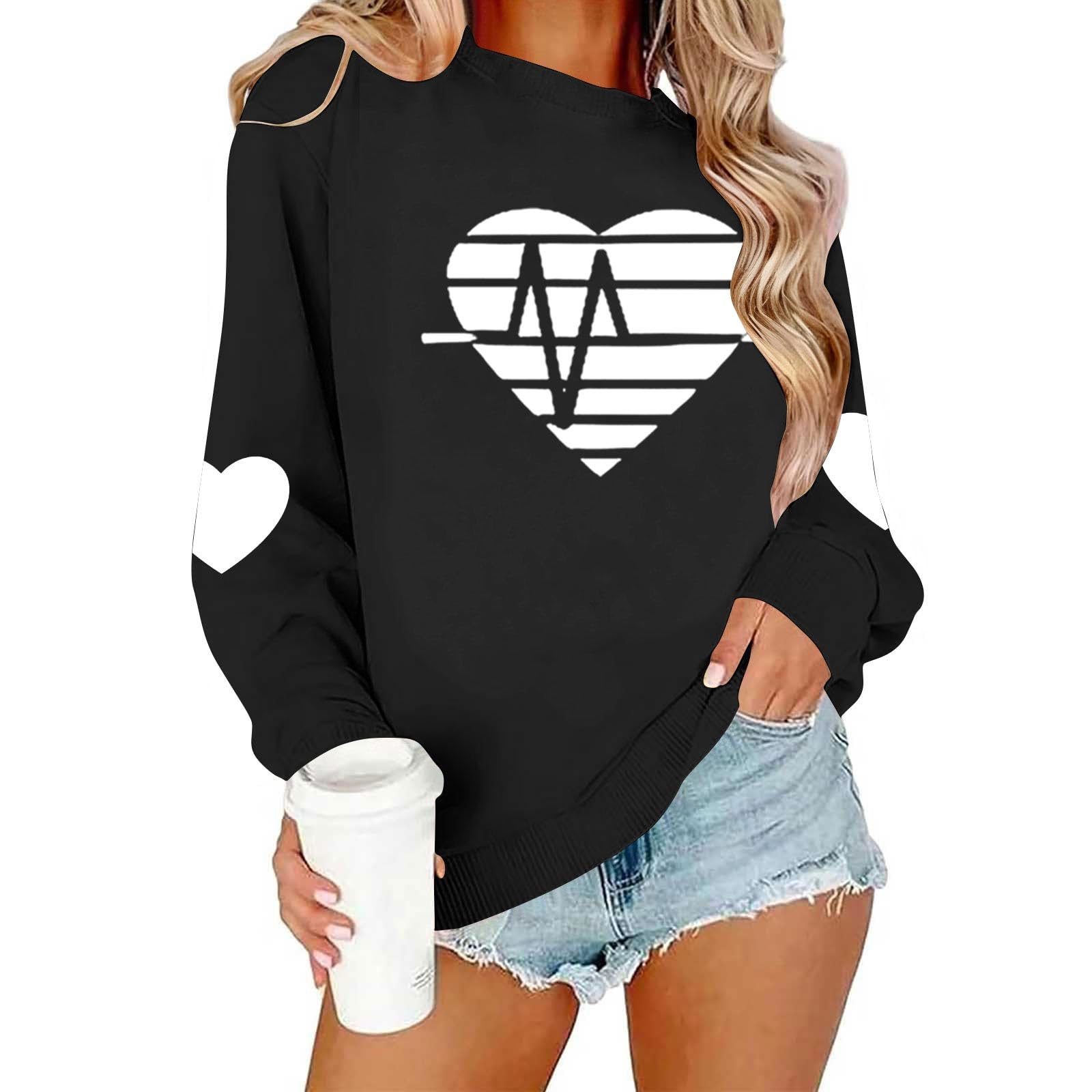 

Fashionable Women s Loose Casual Daily Plus Size Long-sleeved Hooded Sweatshirt XXXL чорний