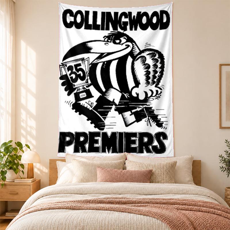 Collingwood Football Club Wandteppich hohe Qualität zur Dekoration von Wohnzimmer Schlafzimmer Studentenwohnheim Wänden ideal als Schlafzimmer Wandkunst oder Weihnachtsgeschenk