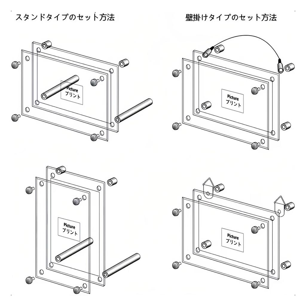 CraftoNova Clear Acrylic Photo Stand Wall Landscape Portrait Poster Picture Stand 297 X Frame, & Mount, & Compatible, 2-Sided Display, Frame, (A3