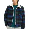 Levis Plaid British Style Faux Shearling Jacket Men Jackets Blue A4882-0005