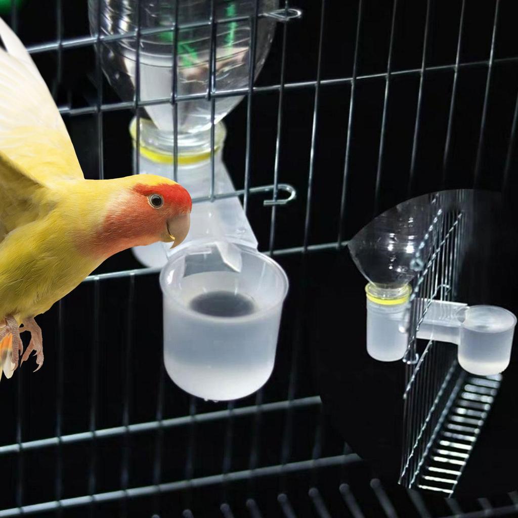Plastikowy Poidło Karmnik dla Ptaków Domowych Butelka na Wodę Kubek Kot Kurczak Gołąb Papuga Chomik Podwójna Dysza Prowadnik Wody Do Ogrodu Rodzinnego