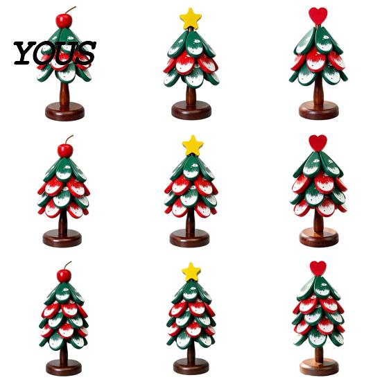 Rustic Dining Table Pad Christmas Tree Wooden Trivets, Durable Pine Wood Potholders with Storage Stand, Decorative Holiday Tray Heat Resistant