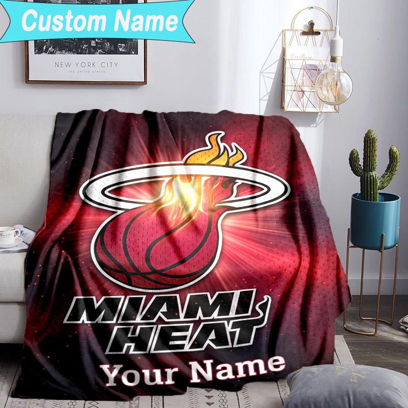 Custom Name Blanket Heat Team Logo Artwork Blanket Bedding Blanket for Travel, Camping, Living Rooms, Offices, Sofas, Fan Christmas gift