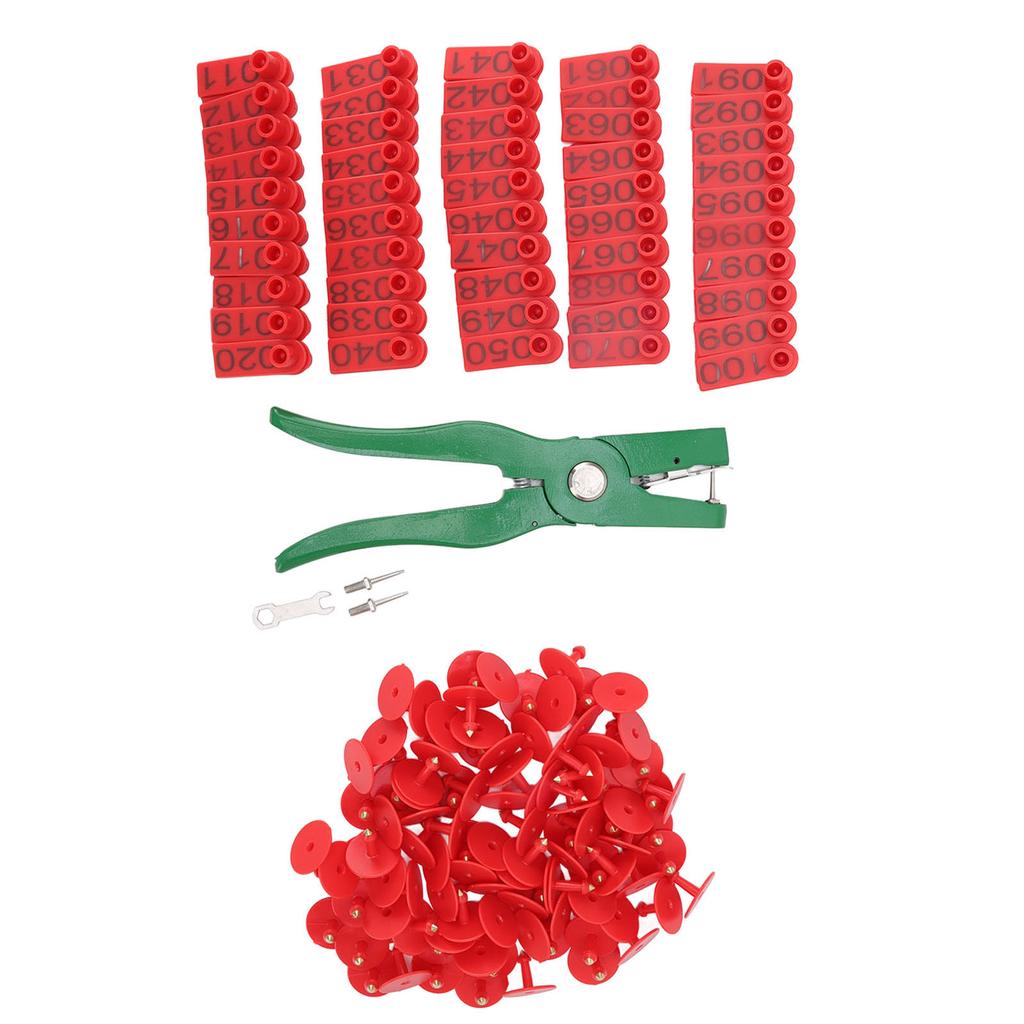 Ear Tag Plier Professional Animal Ear Tag Applicator with Ear Tags for Livestock Breeding