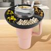 Silicone Tumbler Snack Bowl Reusable Snack Ring for 40 Oz Tumbler with Handle 4 Compartment Snack Tray Container Platter