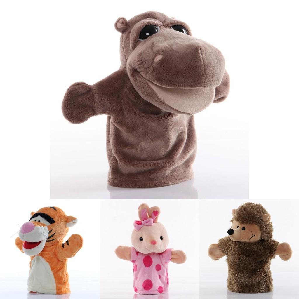 Wholesale Plush Toy Hand Puppet Cartoon Animal Doll With Movable Mouth Interactive Toy For Kindergarten And Parent-child Interaction 25cm Tall