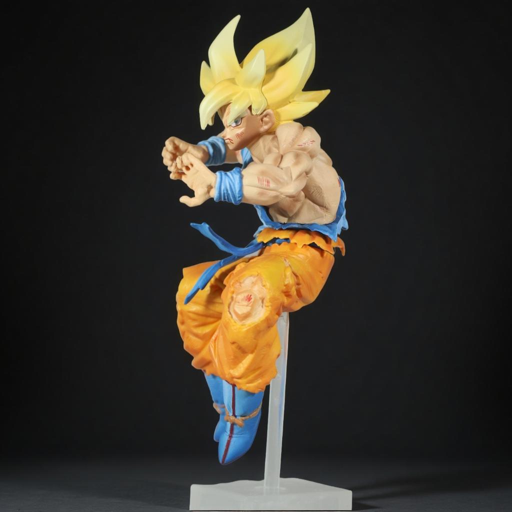 Dragon Ball Z 20.5cm Sun Goku Super Saiyan Battle Posture Handheld Model Ornament Toy Doll Collection Birthday Gift Christmas
