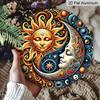 2D Flat, 1pc Fantasy Sun & Moon Metal Aluminum Sign - Mysterious Art Style Aluminum Wall Decor for Garden, Patio, Indoor & Outdoor Use - Celestial