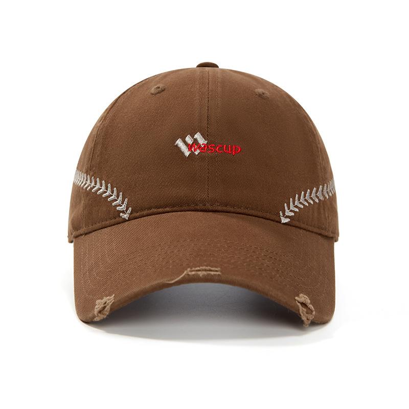Vintage Plaid Stripe Embroidery Puppy Baseball Cap Female Soft Top Deepens Big Head Circumference Hip Hop Cap Male Tide