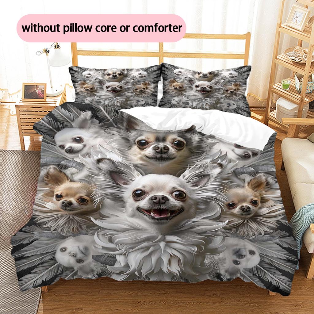 Cartoon Pattern Bedding Quilt Set Quilt Cover Pillowcase Home Decoration Birthday Gift (1 * Duvet Cover + 2 * Pillowcase, Without Core)
