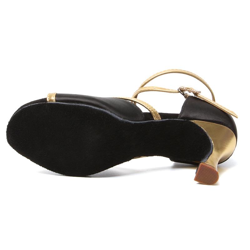 Latin Dance Shoes  Satin Sandal Ladies Latin Dancing Shoes Pro Soft Sole High Heels Comfortable Stable