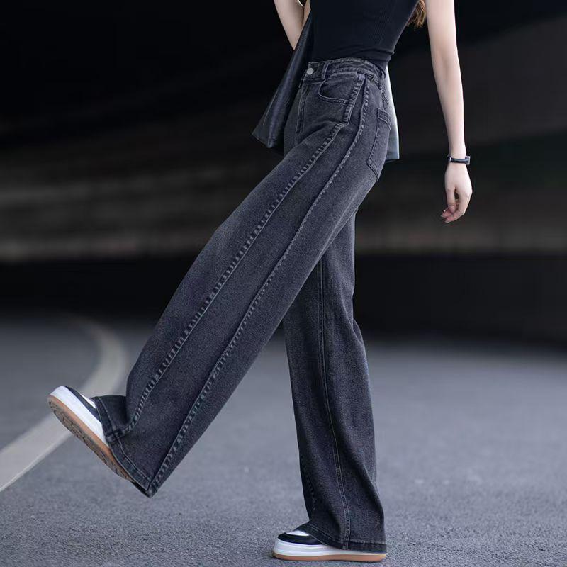 

Women s Black-Gray Fleece-Lined Denim Pants, 2025 Slimming High-Waisted Straight-Leg, Perfect for Autumn and Winter 2XL (65-70 kg) - ships within 10 days