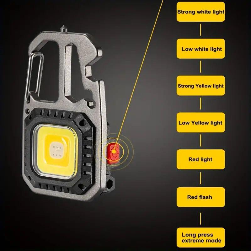 LED Portable High Power LED Flashlights Keychain COB Work Light 4 Mode Rechargeable LED Light Camping Hiking Torch Lantern Lamps