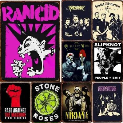 Zenész Műalkotás Rock Band Fém Táblák Vintage Plakett Fém Poszterek Szobába Zenei Bár Haza Kávézó Faldekoráció Ajándék 26T0104 26T0104