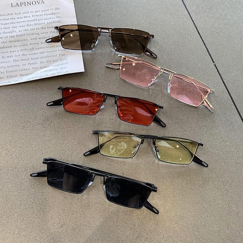 New Small Square Frame Metal Sunglasses Women'S Personalized Street Photography Glasses Male And Female Dance Party Eyeglasses