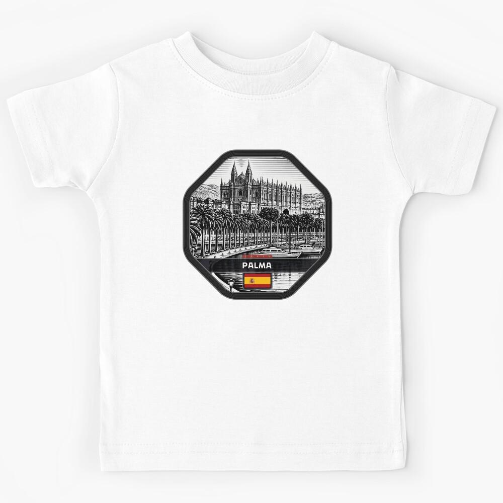 Palma Spain Linocut Style  Kids T-Shirt 100
