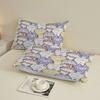 3pcs Fitted Sheet Set Cute Cat Faces Pattern Print Wrinkle Resistant Bed Sheet With Pillowcases For Bedroom Decor