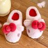 Cute plush cotton slippers winter indoor home thick bottom non-slip plush warm cotton mop