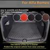 Car Trunk Mat For Alfa Romeo Giulia Stelvio 2017- Leather Anti-slip Car Cargo Trunk Carpets Pads Car Interior Accessories