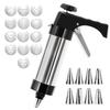 Food-grade Cookie Press Stainless Steel Cookie Press with Nozzles Biscuit Maker Dough Squeezer Cookie Decorating Kit for Diy