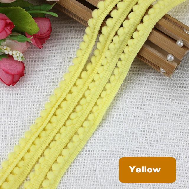 1-10Yards Mini Colorful Pearl Pompom Decoration Ball Tassel Ribbon Sewing Lace Knitted Fabric Handmade DIY Craft Accessories