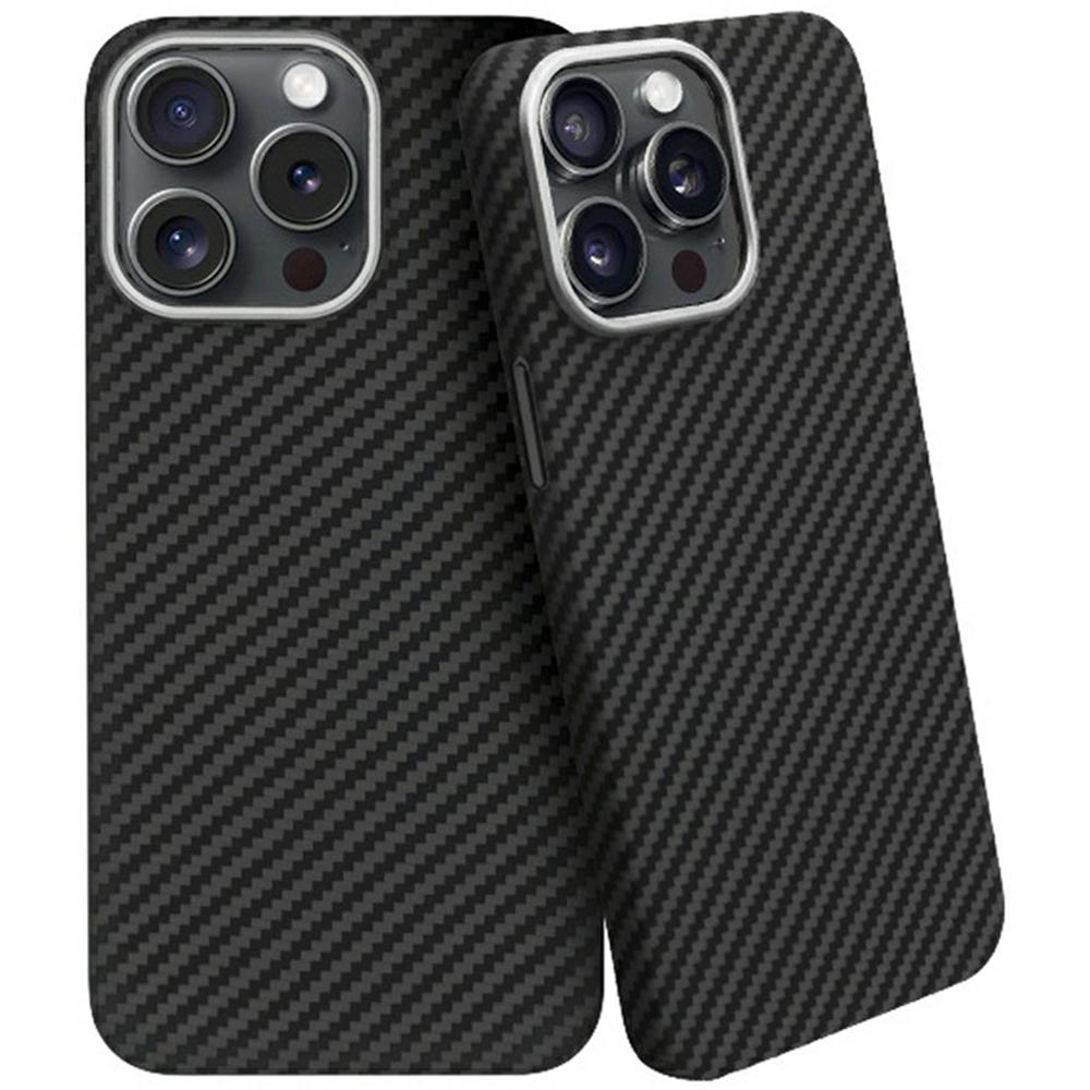 

KZDOO For iPhone 16 Pro Case Aramid Fiber Phone Cover Support Wireless Charging Black