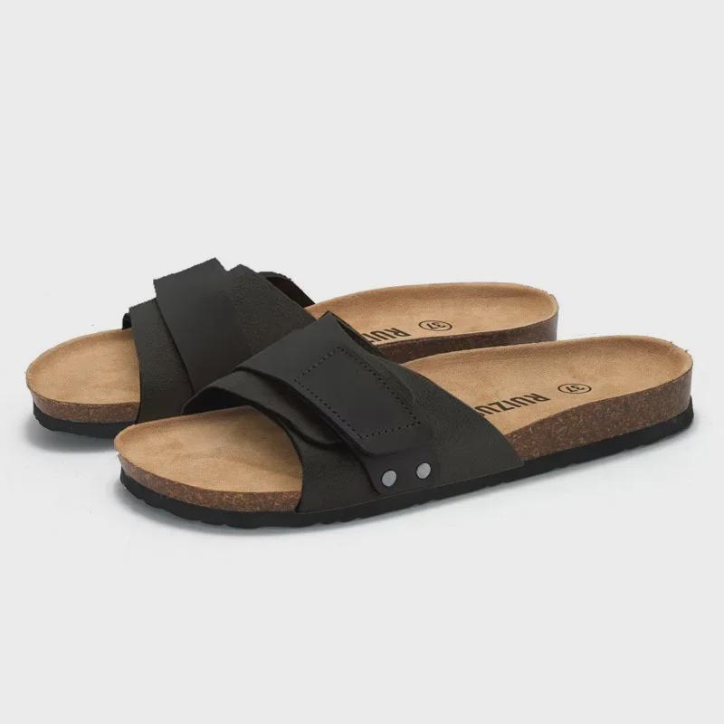 "RUIZUSTOCK Herren Kork Flip Flops – Frosted Strandschuhe für Frühling/Sommer"