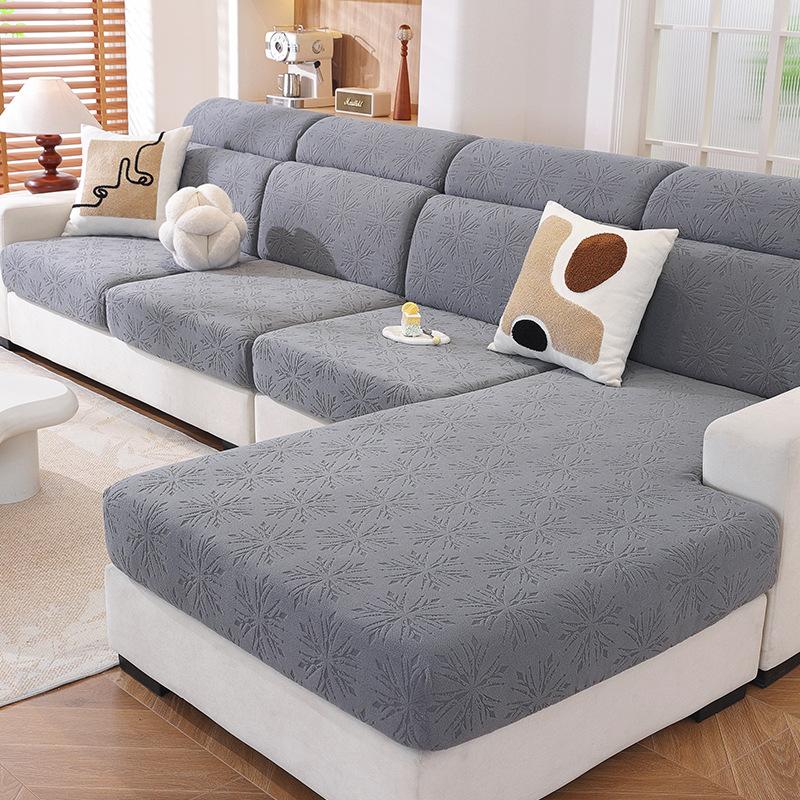 

Upgraded Jacquard Elastic Sofa Cover with Removable Washable Geometric Pattern Pet Furniture Protection for Bedroom OfficeLiving Pillowcase 50x70cm темно-сірий колір