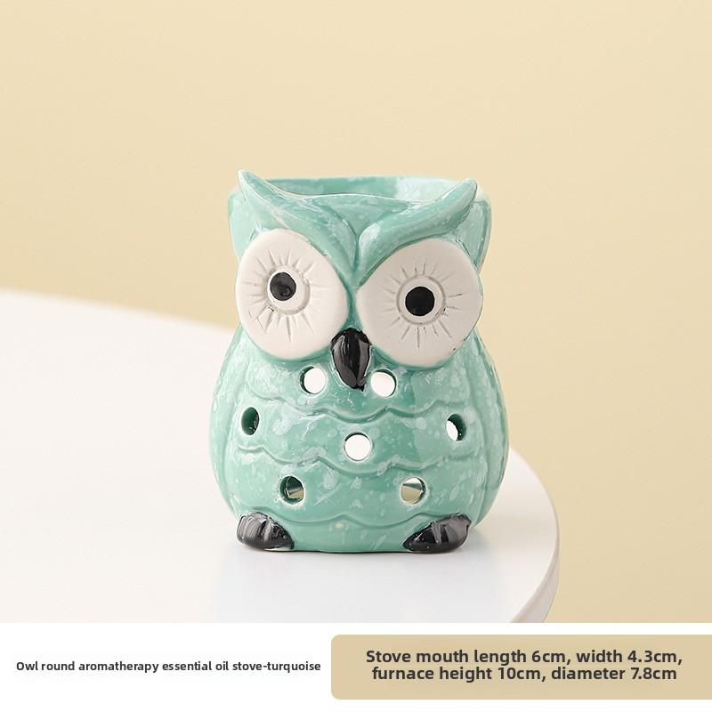 Aushöhlen Keramik Aromatherapieofen Innen Kerze Duftlampe Retro Hausgebrauch Aroma Brenner Schlafzimmer Eule Ätherische Öllampe