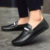 Fashion Men Leather Casual Slip-On Breathable Driving Shoes Men's Casual Leather Shoes Breathable Comfortable Men's Shoes