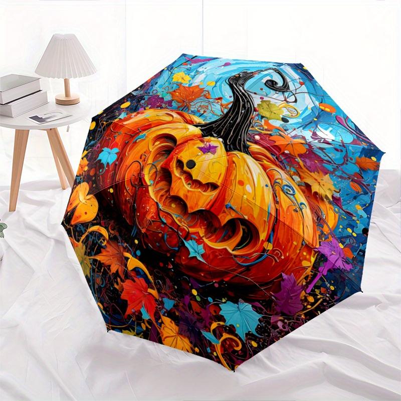

1pc Colorful Pumpkin Lantern Automatic Opening and Closing Cartoon Umbrella, Lightweight 3-Fold, With Cute Cartoon Characters, Suitable for Home, Outd