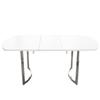 Extendable Dining Table 140/180 x 80 cm, Modern Style, High-Strength Alloy Bracket, Suitable for 4-6 People, White + Silver-Plated Table Legs