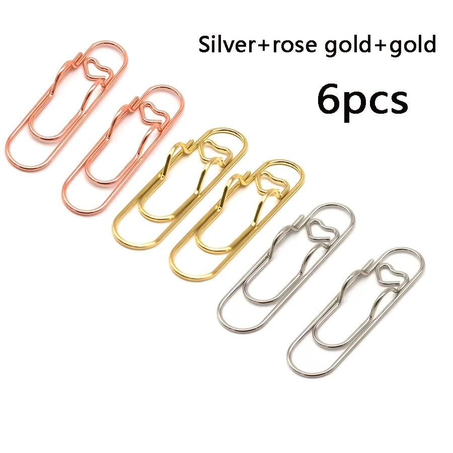 6Pcs Metal Heart Shaped Pen Holder Clips Portable Notebook Loop Clamps For Books Journals Bookmarks
