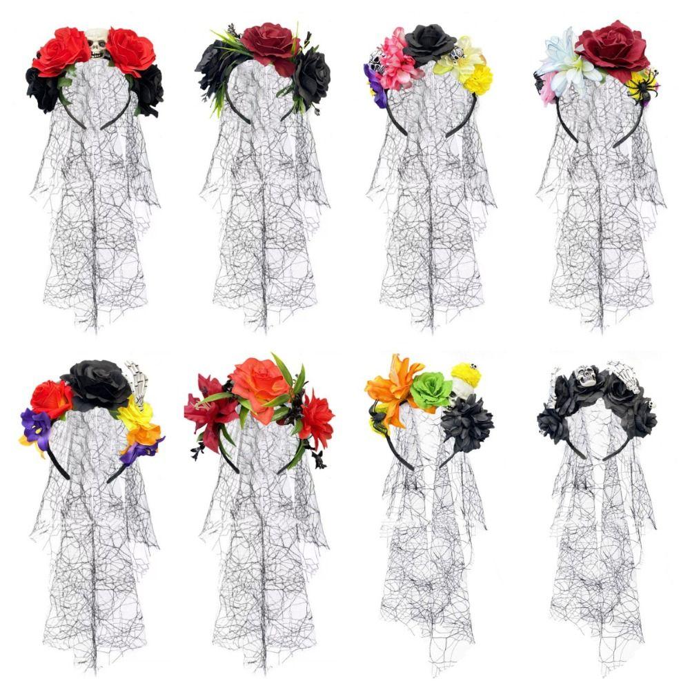Lace Veil Halloween Veil Headband Halloween Costume Party Headpiece  Hair Accessories