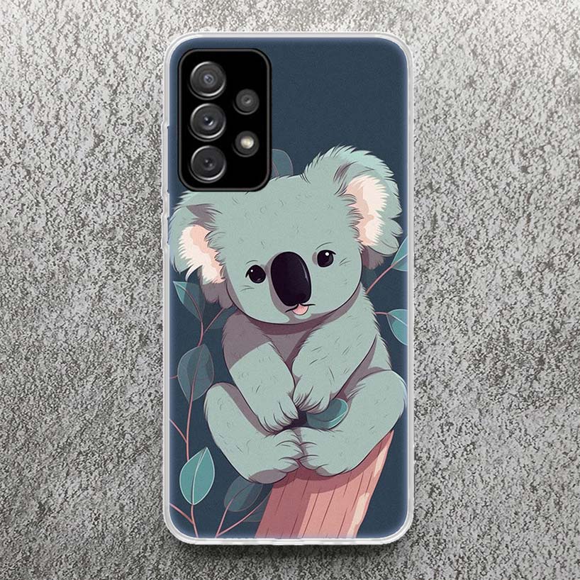 Koala Kawaii Cute Animal Print Soft Case for Samsung A51,A50,A21S,A70,A71 Phone Shell A31,A41,A10,A20E,A30,A40,A6,A7,A8,A9 Cover